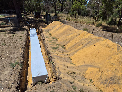 12m-Concrete-leach-drain-covered-in-geocloth 12m Concrete leach drain covered in geocloth